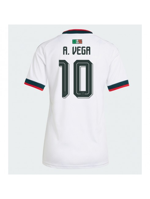 Mexiko Alexis Vega #10 Auswärtstrikot für Frauen WM 2026 Kurzarm Mexiko Alexis Vega #10 Auswärtstrikot für Frauen WM 2026 Kurzarm
